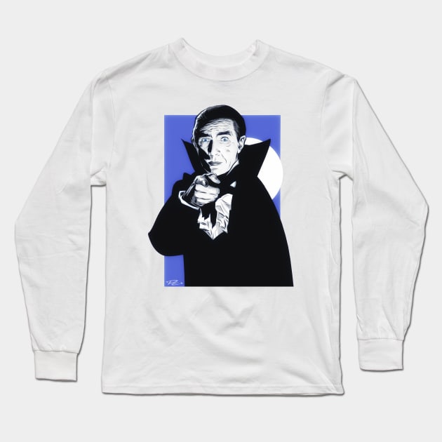 Bela Lugosi - An illustration by Paul Cemmick Long Sleeve T-Shirt by PLAYDIGITAL2020